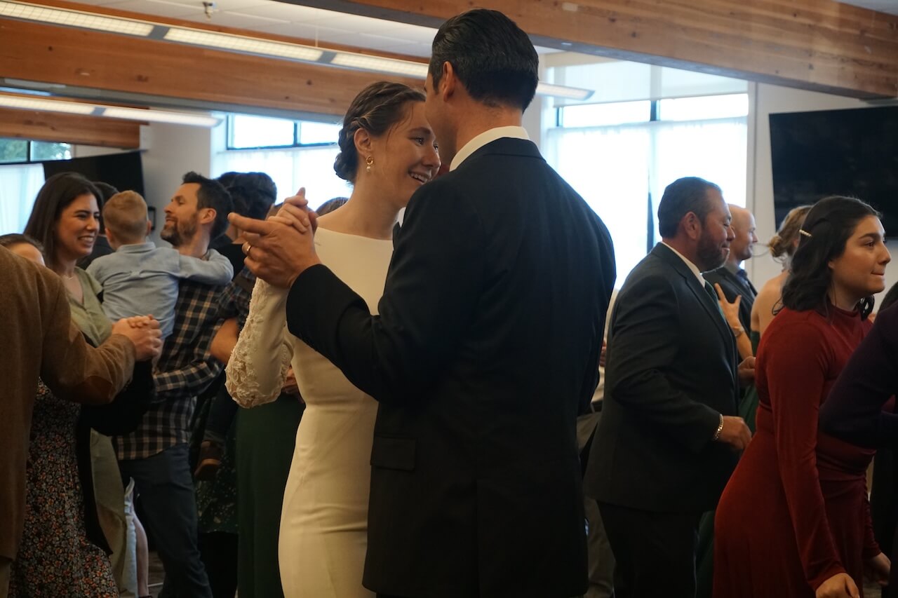 bride and groom dancing at their wedding with DJ Dubreezy at Faith Presbyterian Church in Tacoma, WA