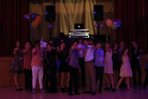 Group photo from a Bar Mitzvah party in Seattle with DJ Dubreezy