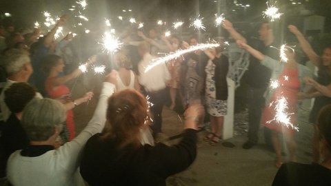 Seabrook wedding sparkler send-off